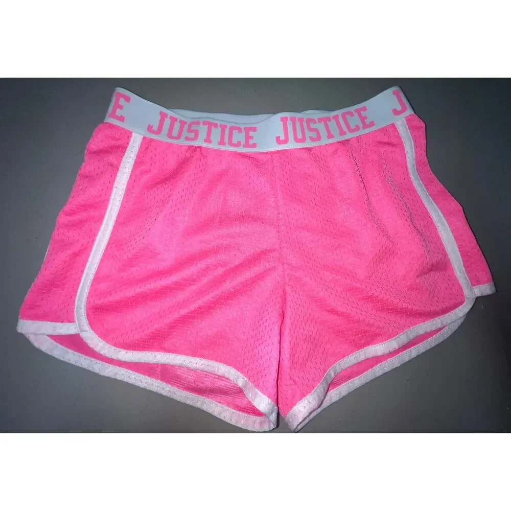 NWOT Justice Hot Pink Mesh Shorts 10